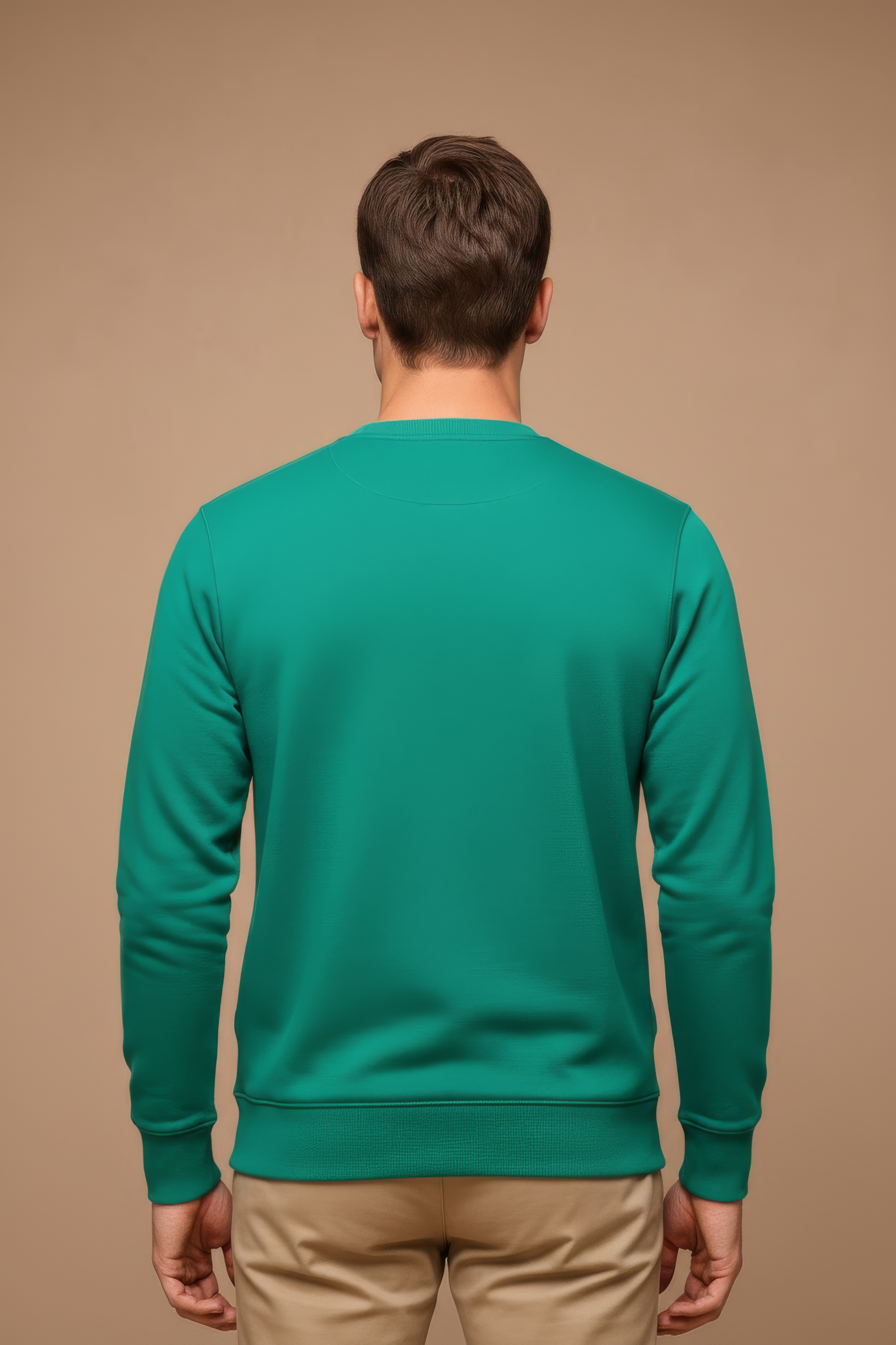 Men’s Premium Green Crew Neck Cotton Fleece Sweatshirt