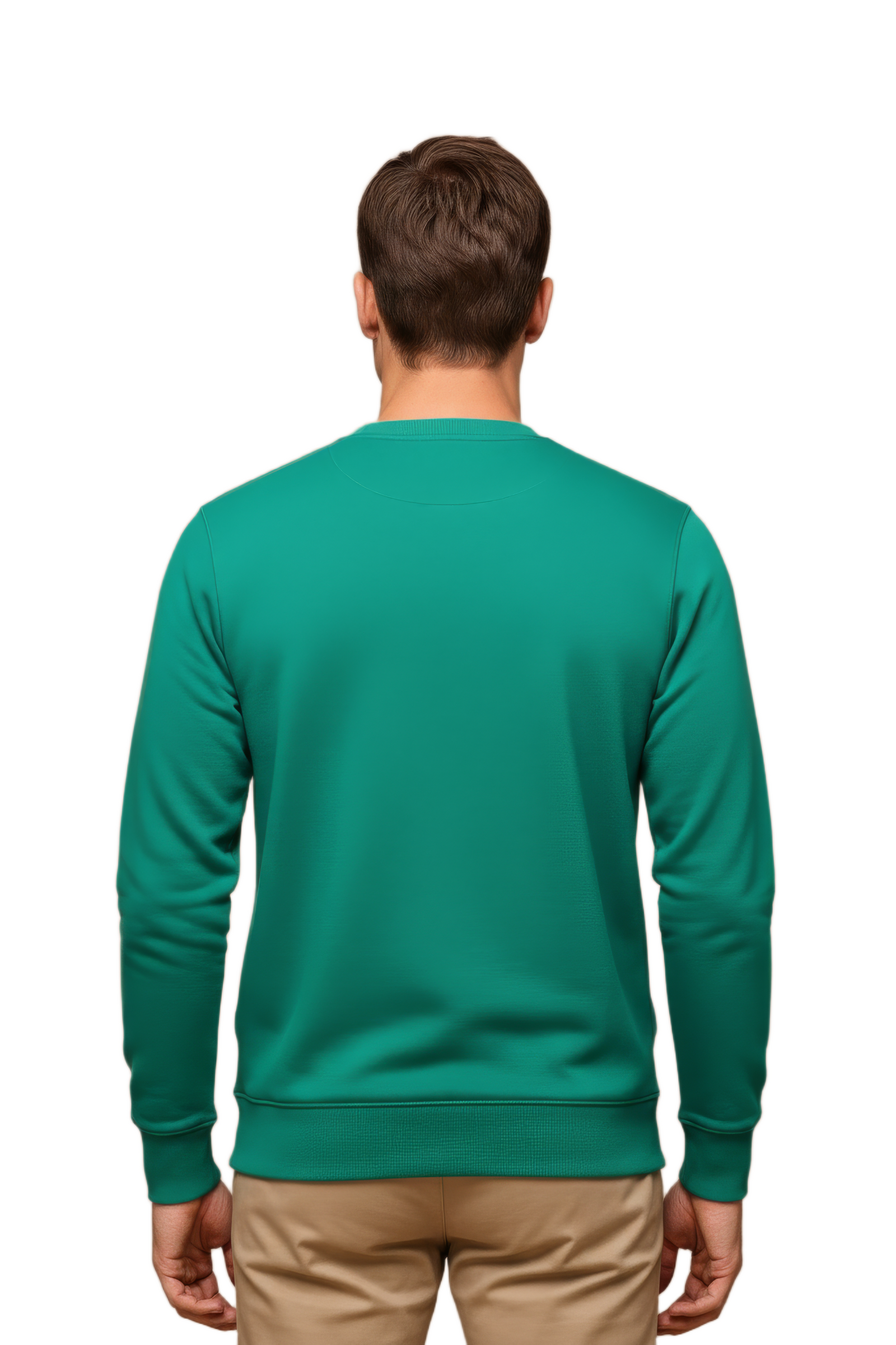 Men’s Premium Green Crew Neck Cotton Fleece Sweatshirt