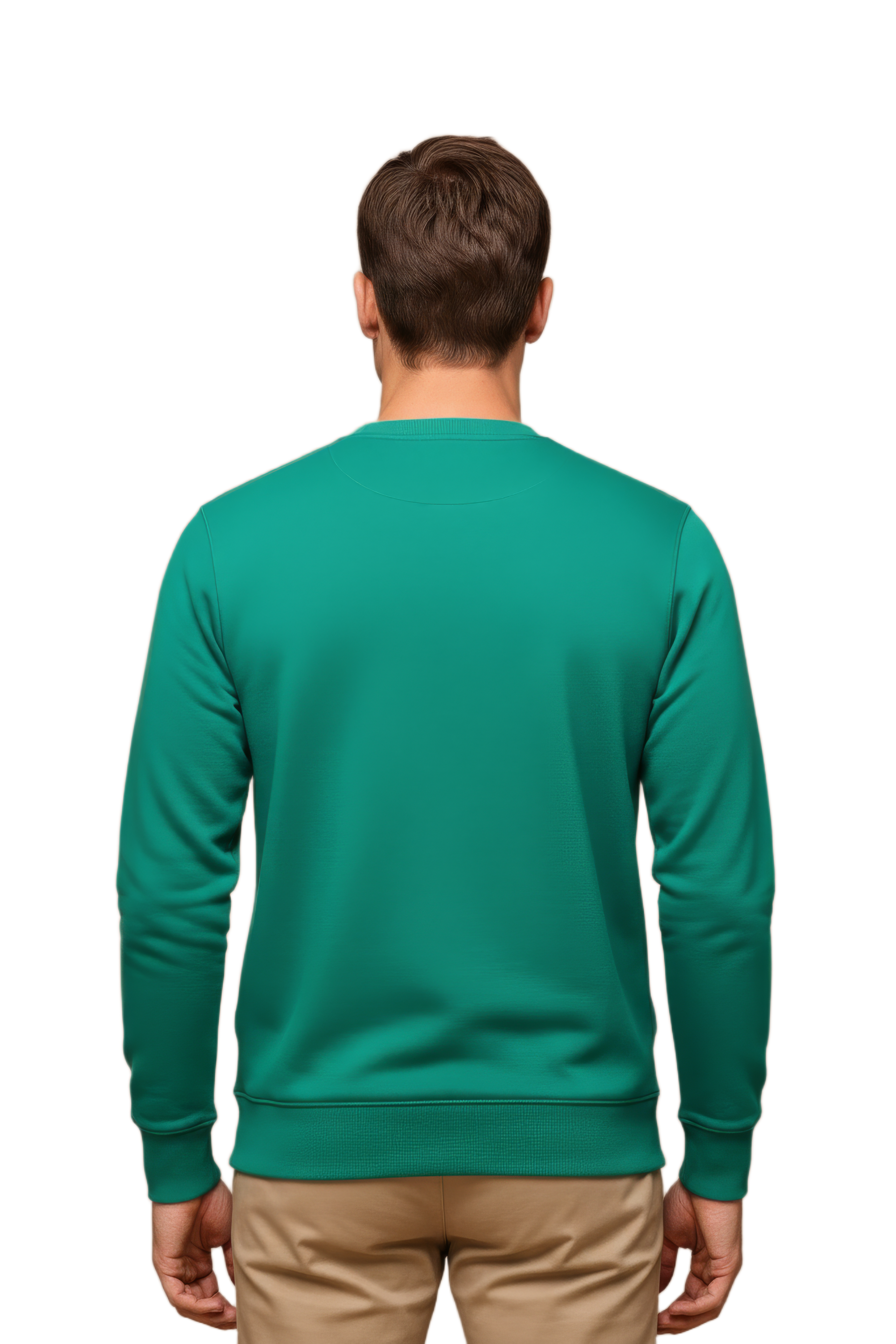 Men’s Premium Green Crew Neck Cotton Fleece Sweatshirt