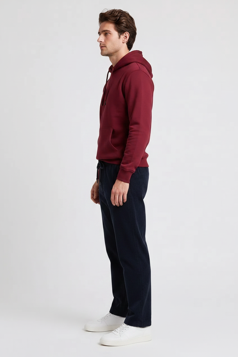 Men’s Black Seersucker Lower with Drawstring