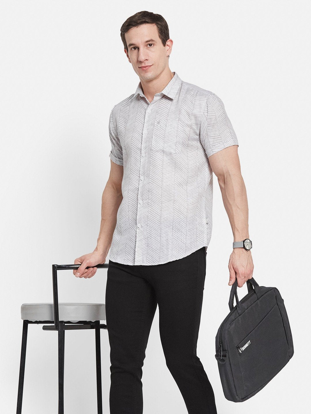 METTLE Men Opaque Printed Casual Shirt