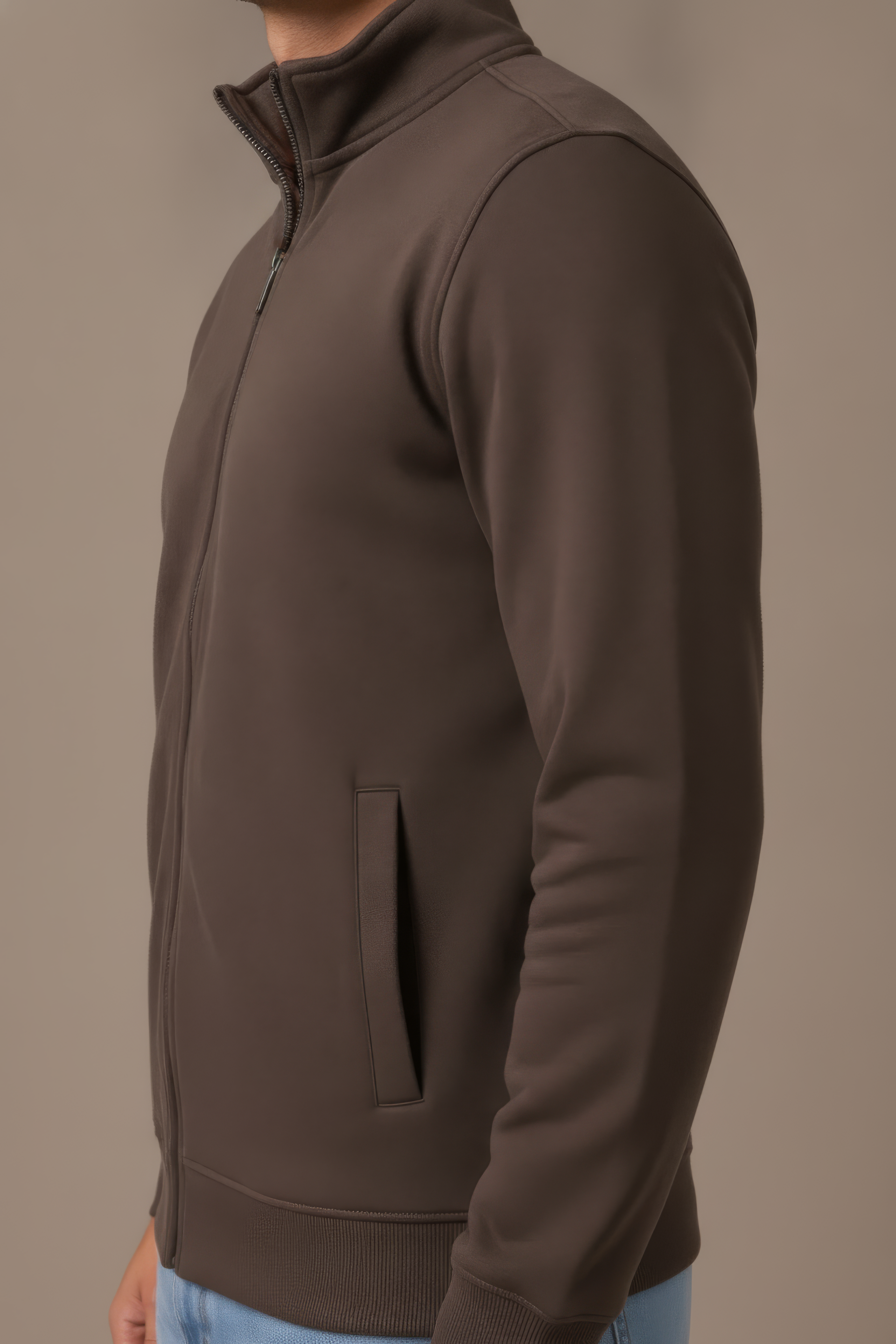 Espresso Full Zip Sweatshirt | Premium Blended German Velvet