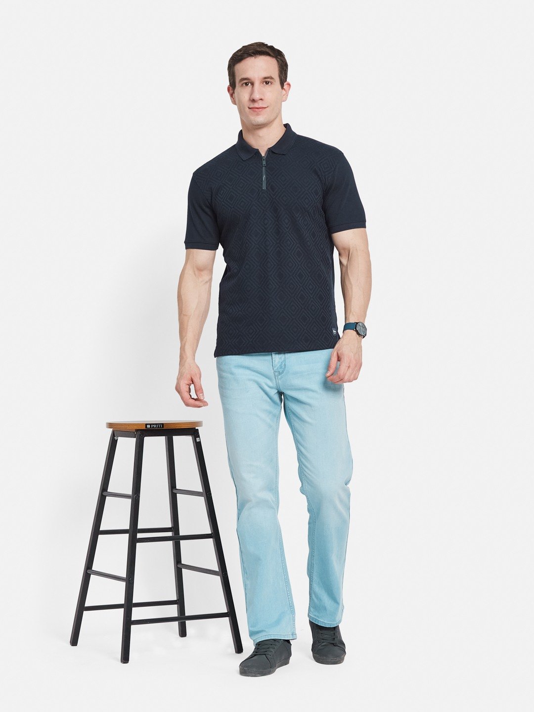 Octave Men Printed Polo Collar T-shirt