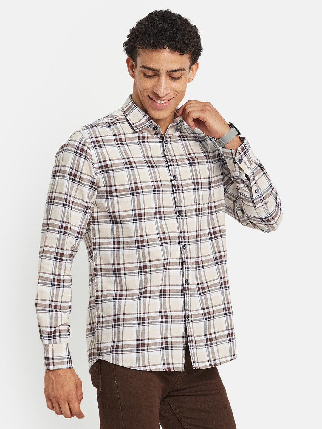 METTLE Checked Long Sleeves Cotton Shirt