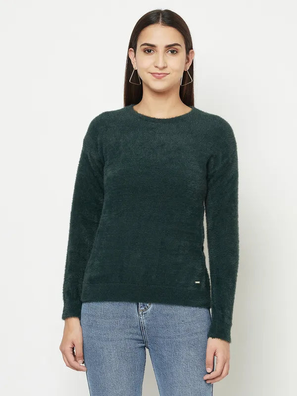 Women Mountain Green Sweaters