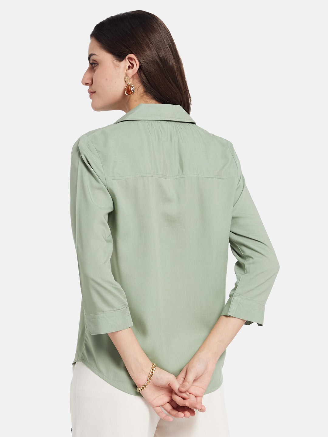 METTLE Women Shirt Style Cotton Top