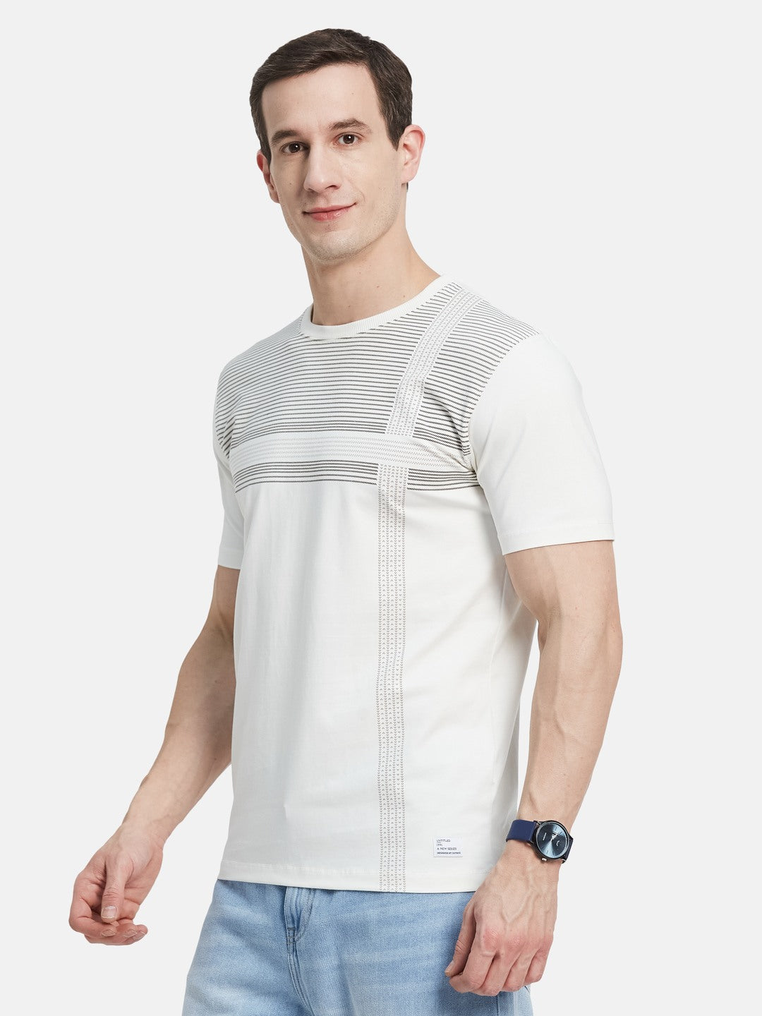 BODY CHECK PRINT  SINGLE JERSEY KNITLYCRA T-SHIRT
