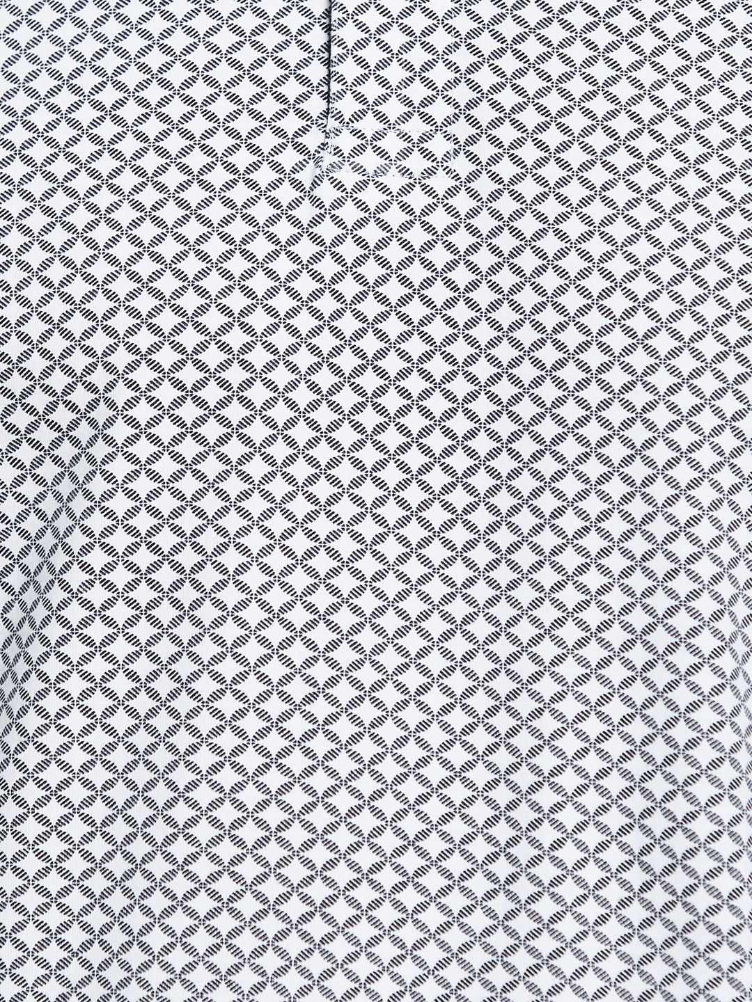 AOP MOTIF PRINT POLO NECK SINGLE JERSEY KNIT T-SHIRT