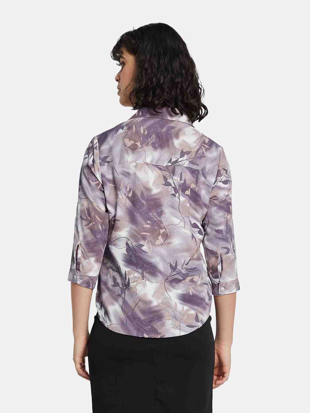 METTLE Floral Print Cotton Shirt Style Top