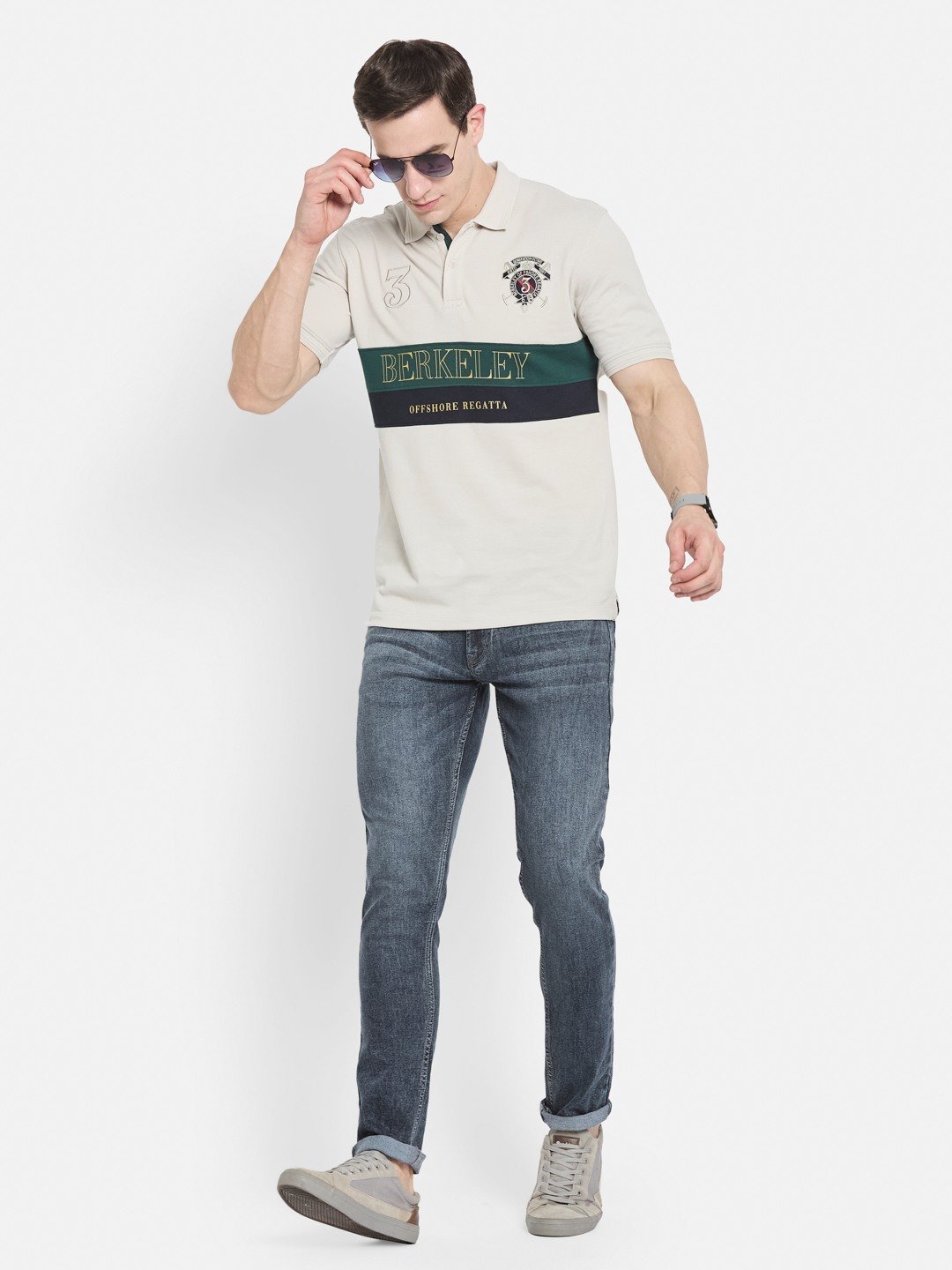Octave Men Cotton Slim Fit Light Fade Jeans
