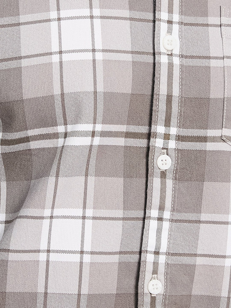 METTLE Men Opaque Checked Casual Shirt
