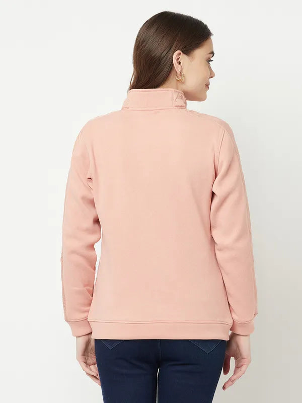 Women Suede Pink Sweatshirts