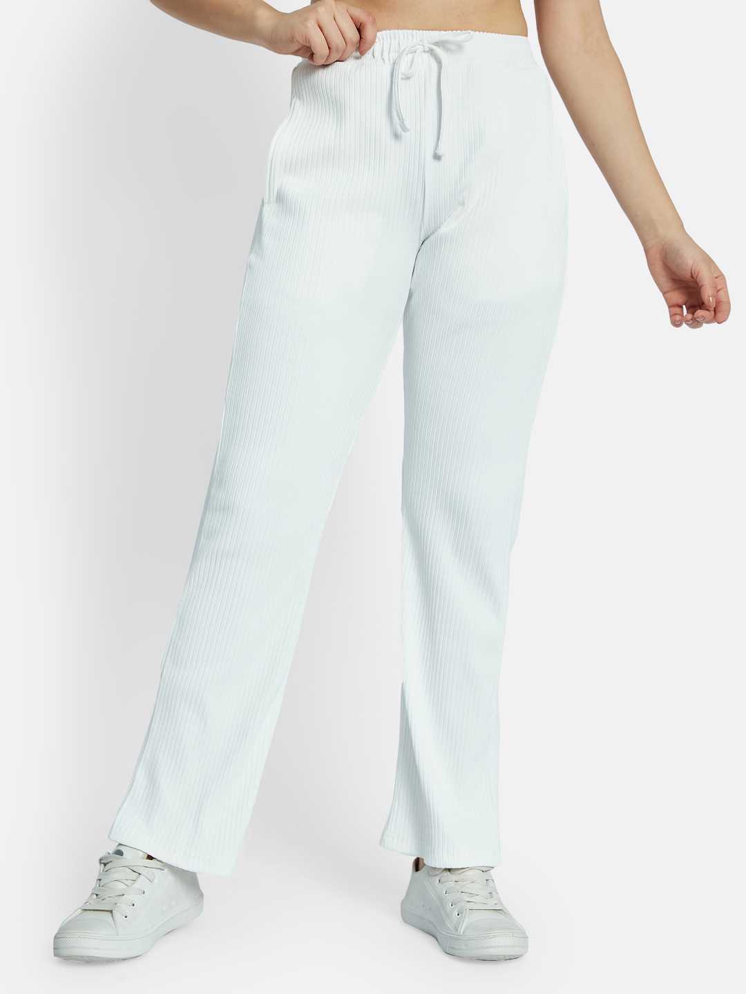 METTLE Women Self Designed Cotton Track Pants