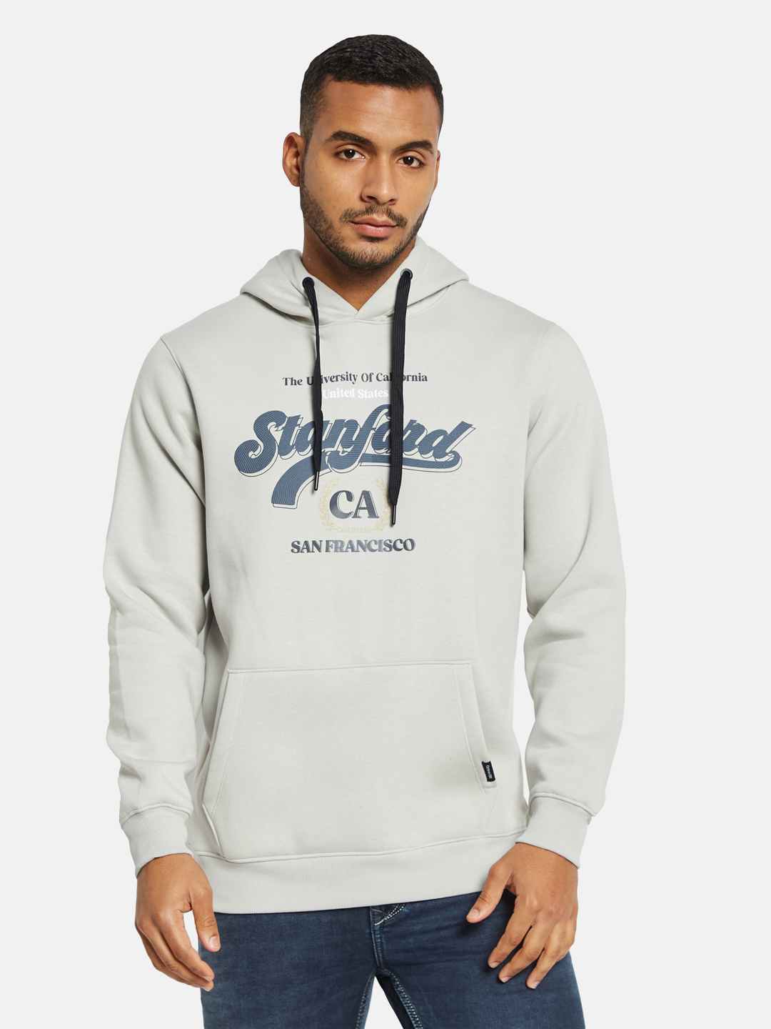 Octave Men Printed Hooded Sweatshirt