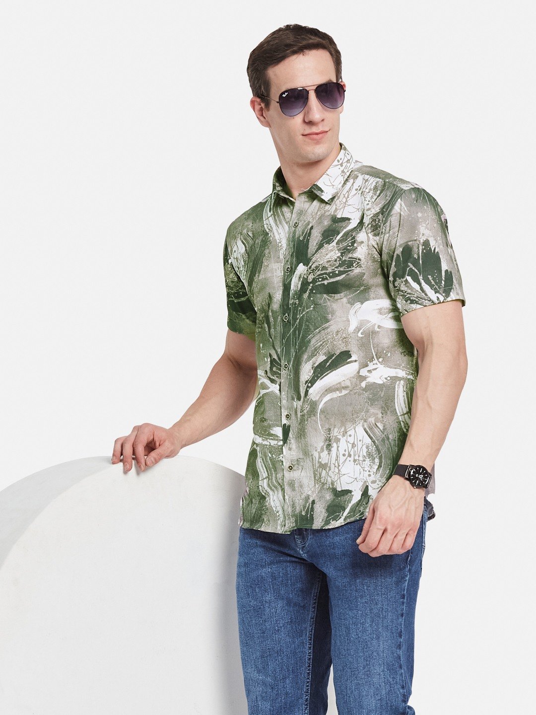 METTLE Men Floral Opaque Printed Casual Shirt