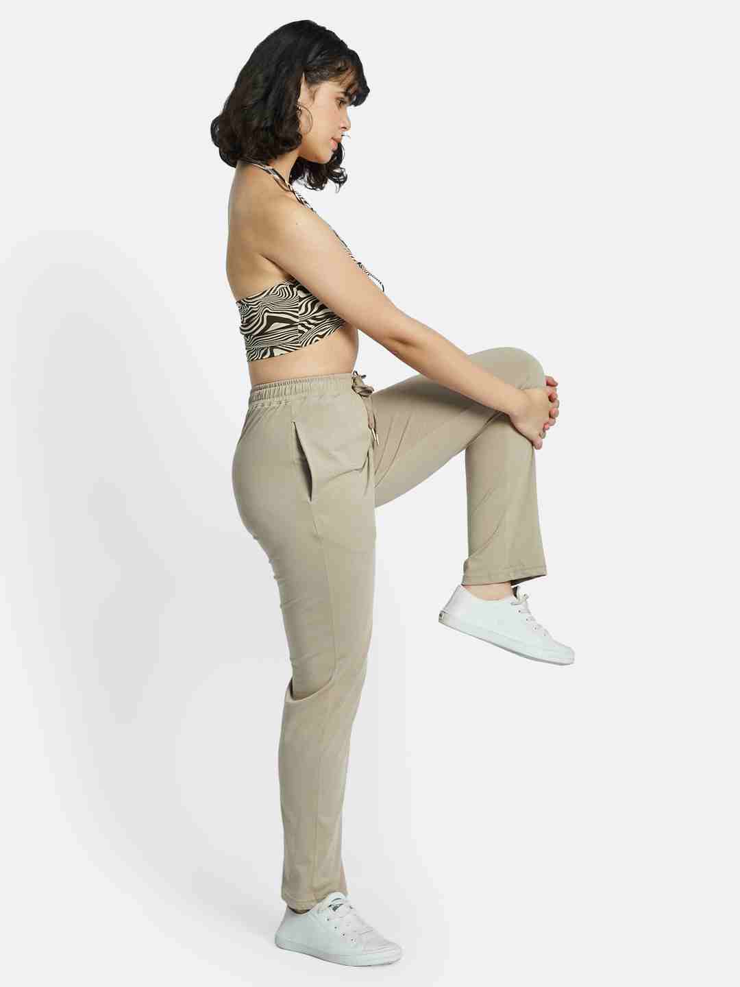 METTLE Women Cotton Mid Rise Track Pants