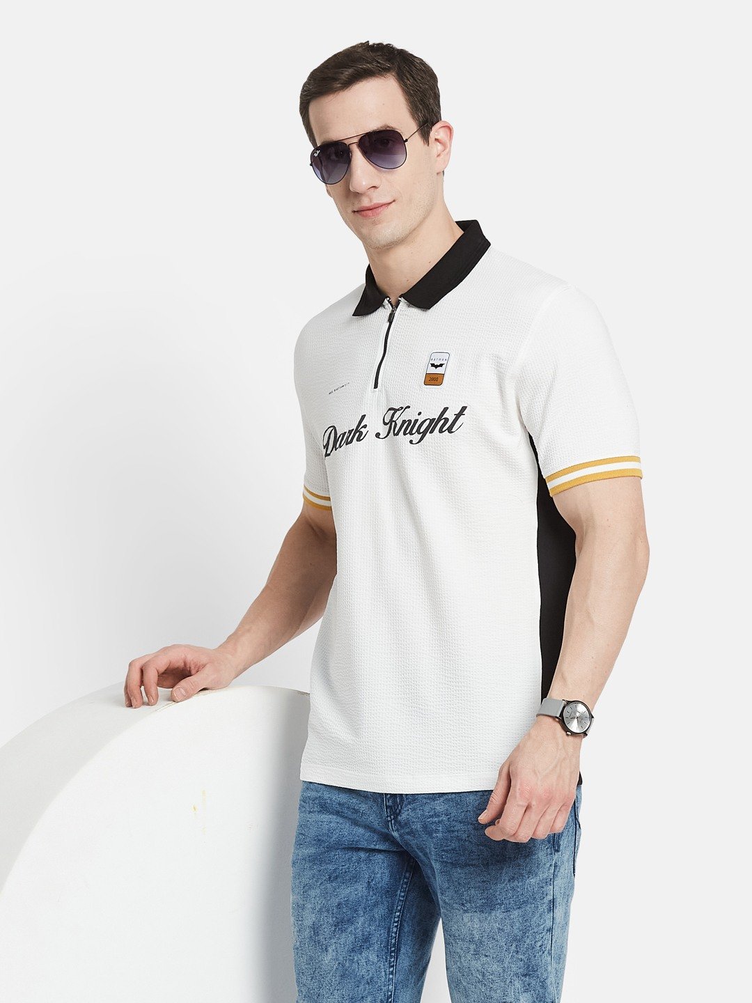 CUT N SEW ROUND NECK  SEER SUCKER T-SHIRT