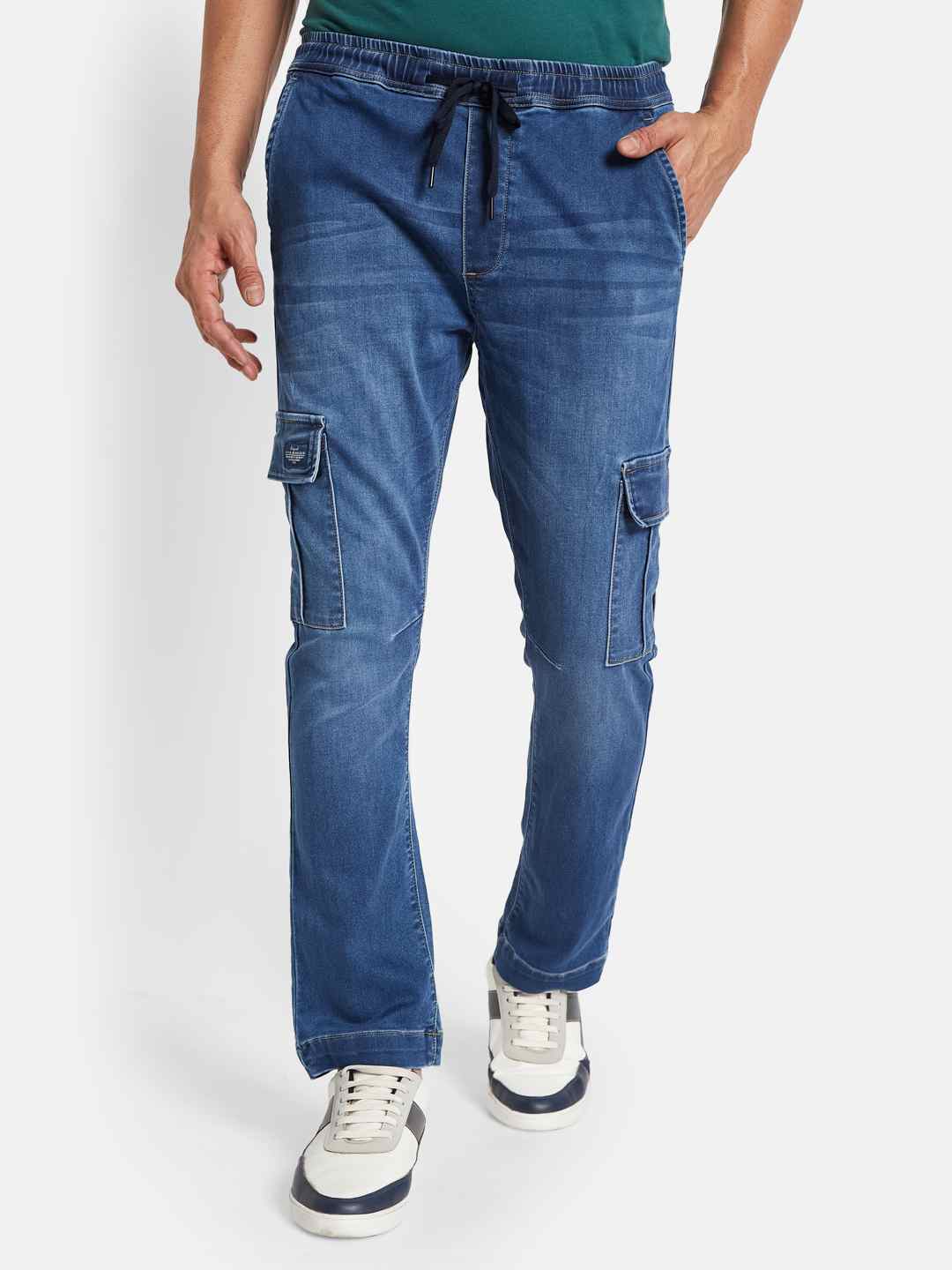Octave Men Mildly Distressed Light Fade Stretchable Jeans