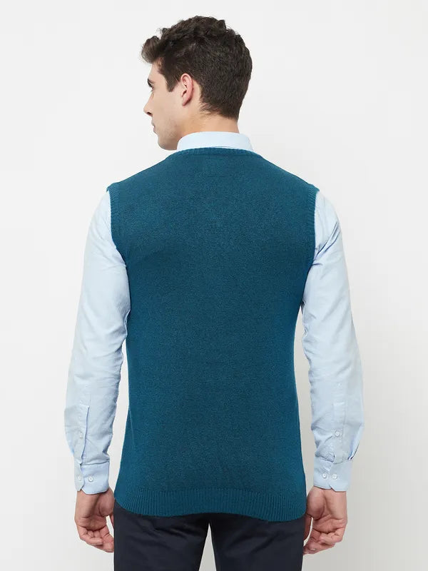 Men Light Teal Sweaters