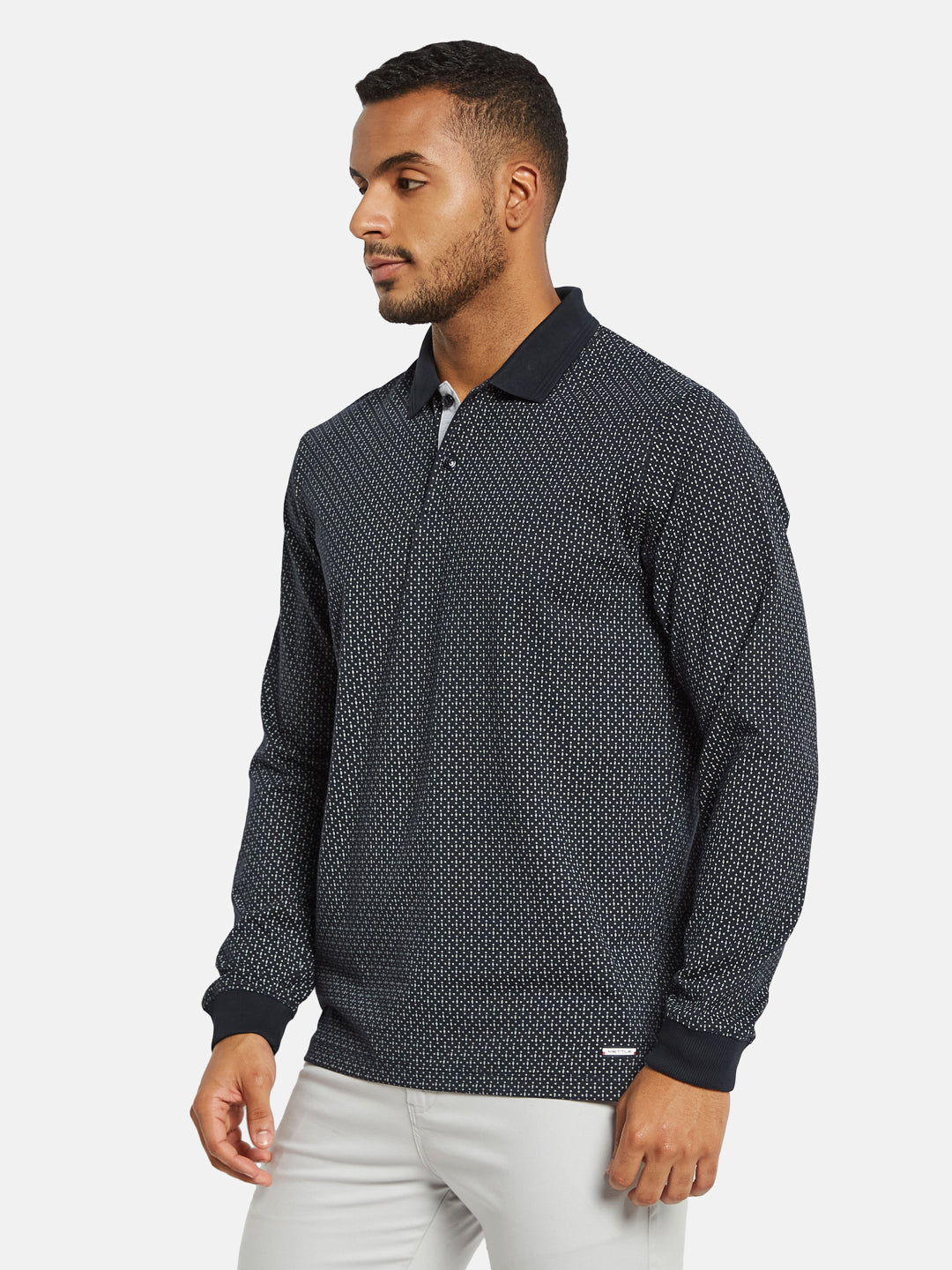 METTLE Men Printed Polo Collar Pockets T-shirt