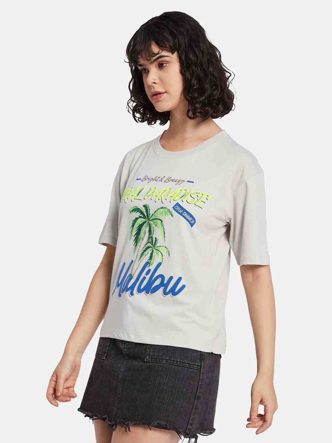METTLE Women Printed Tropical T-shirt