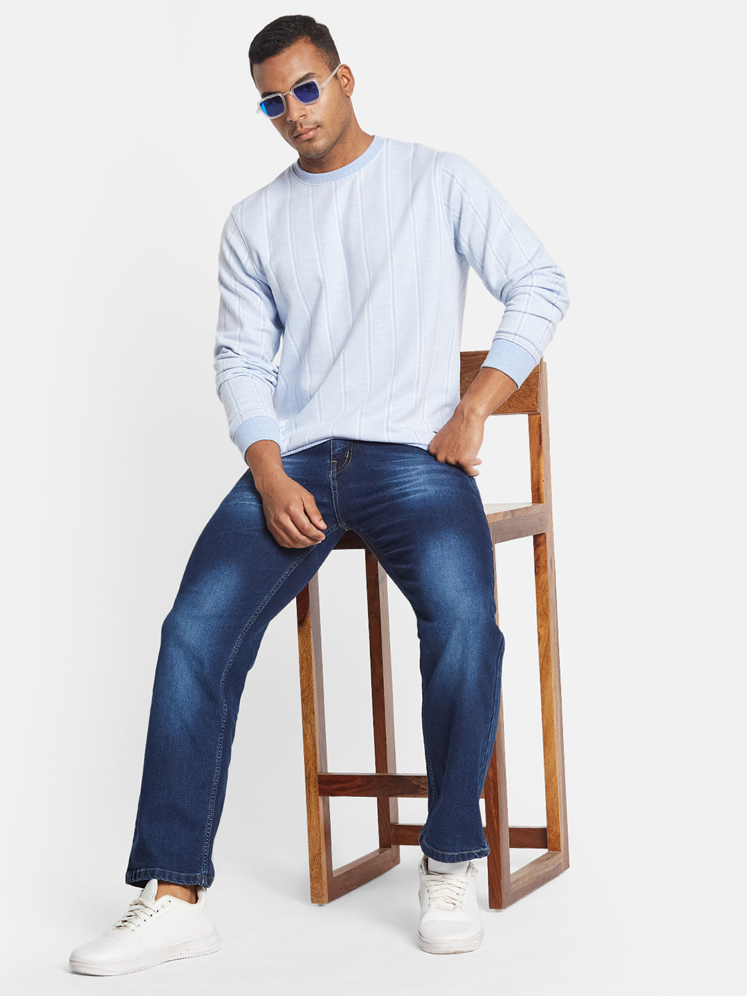 Octave Men Striped Sweatshirt