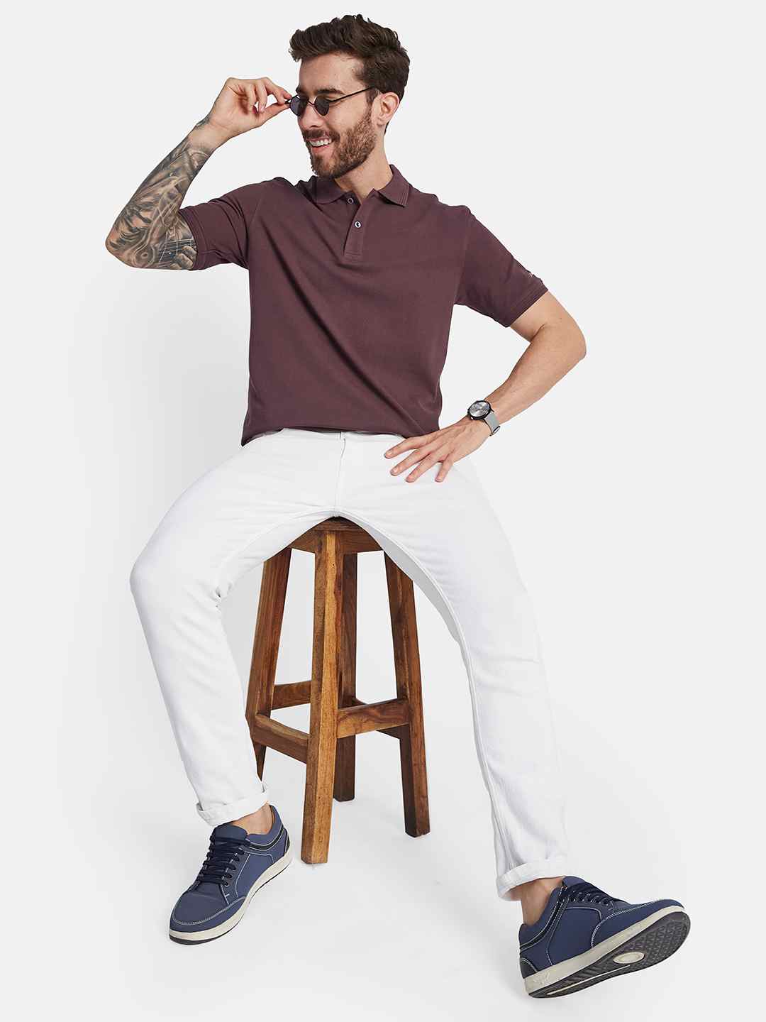 Octave Polo Collar Cotton T-Shirt