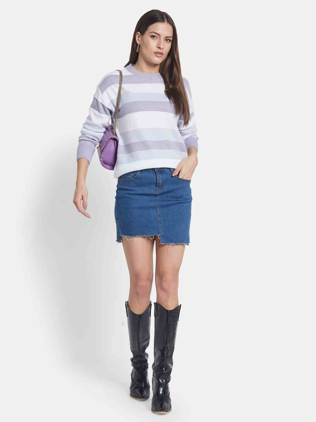 METTLE Women Striped Pullover