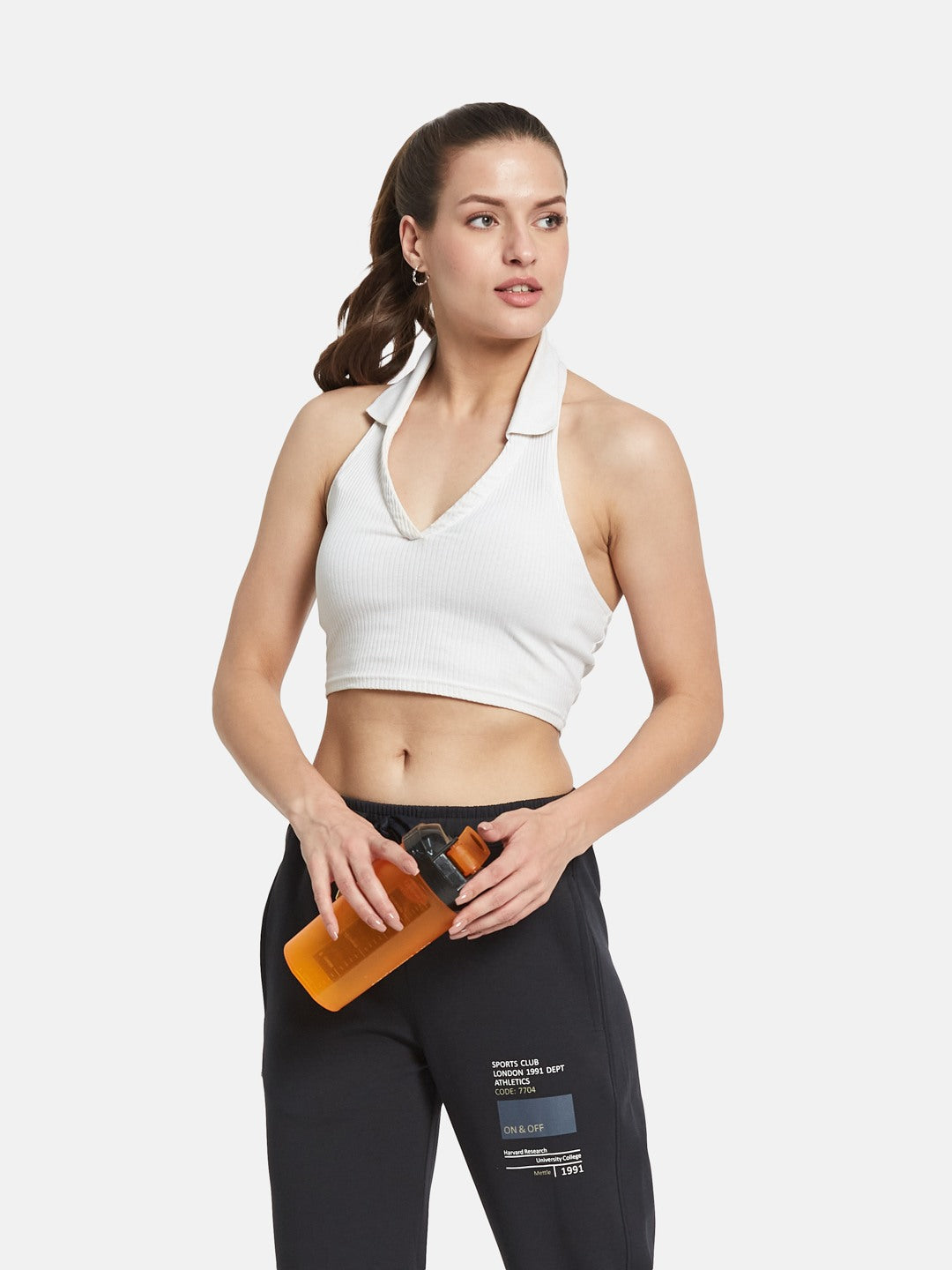 METTLE Women Printed Cotton Mid Rise Track Pants