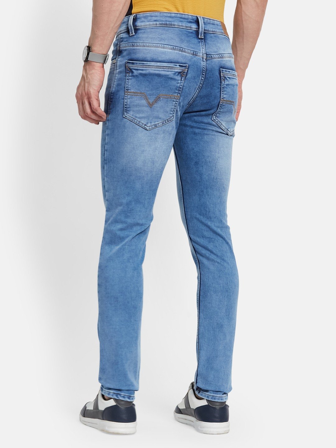 Octave Men Straight Fit Light Fade Stretchable Mid-Rise Jeans