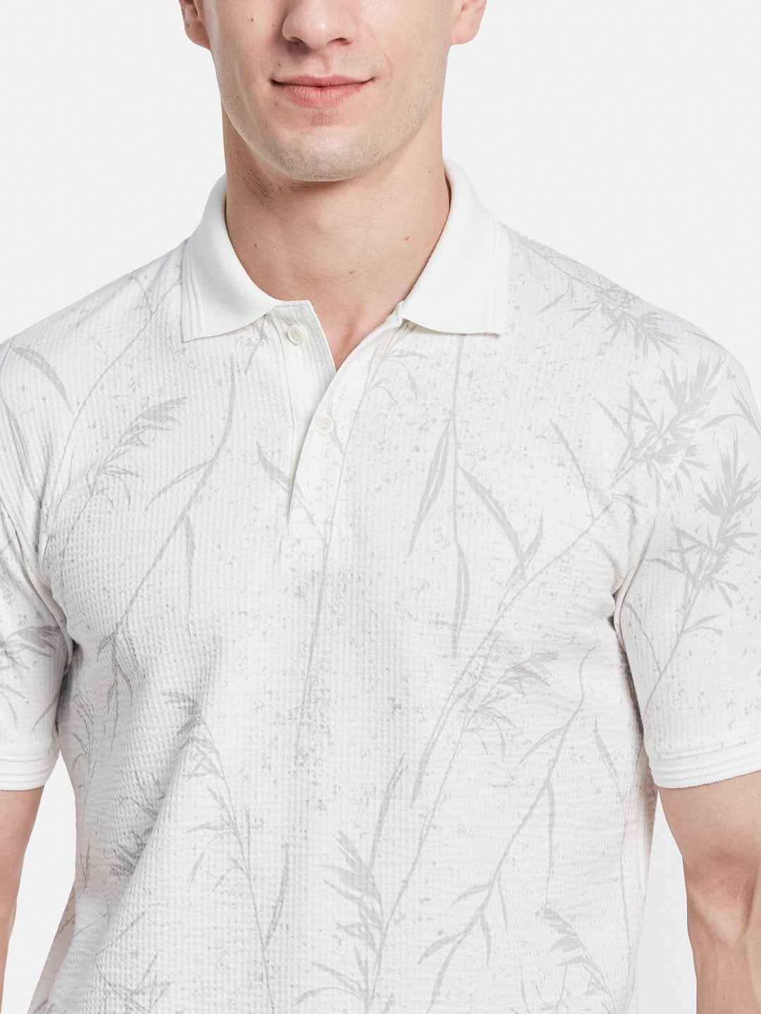 Octave Men Floral Printed Polo Collar T-shirt