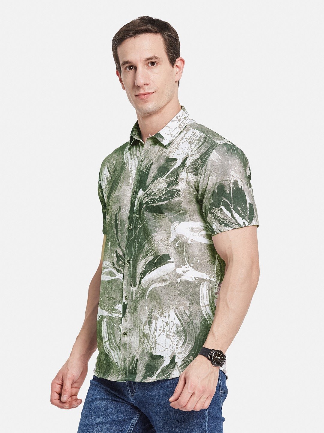 METTLE Men Floral Opaque Printed Casual Shirt