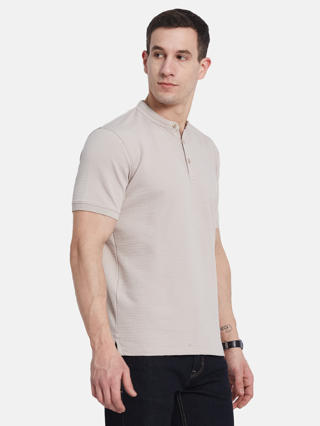 Octave Men Mandarin Collar T-shirt