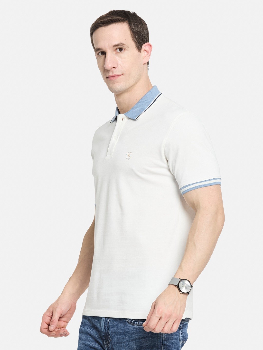 CORE CONTRAST COLLAR POLO PIQUE LYCRA T-SHIRT