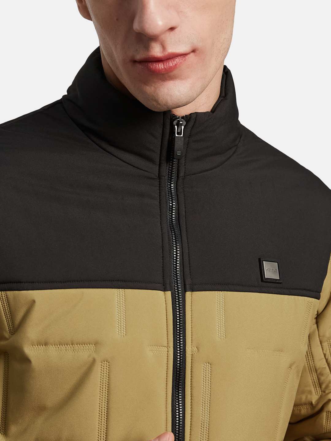METTLE Men Colourblocked Bomber Jacket