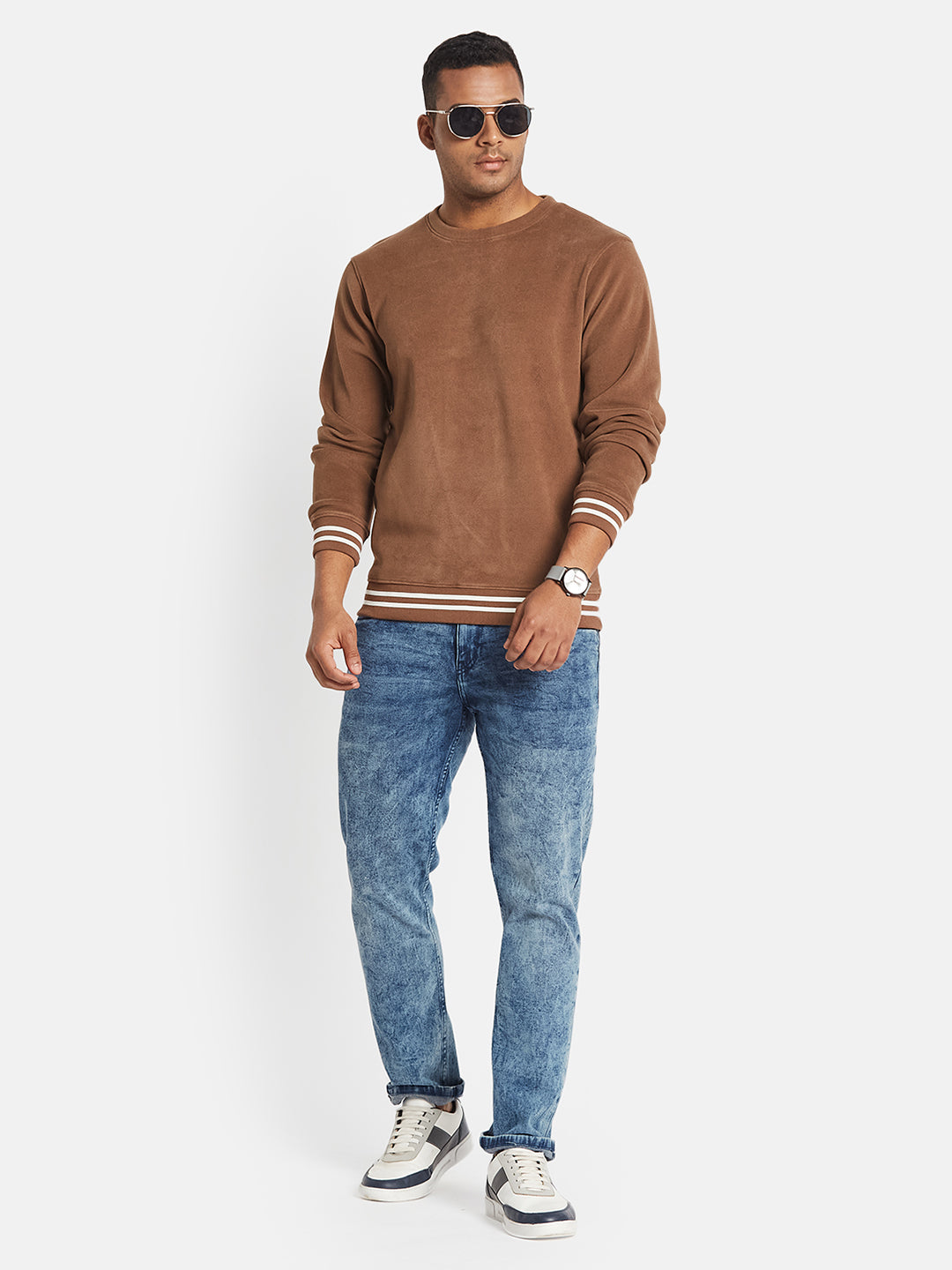 Octave Men Solid Pullover Sweatshirt