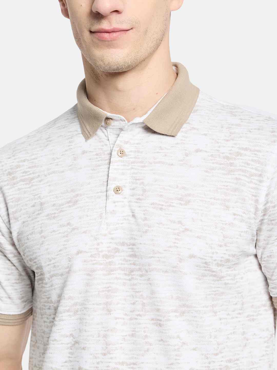 Octave Men Floral Printed Polo Collar T-shirt