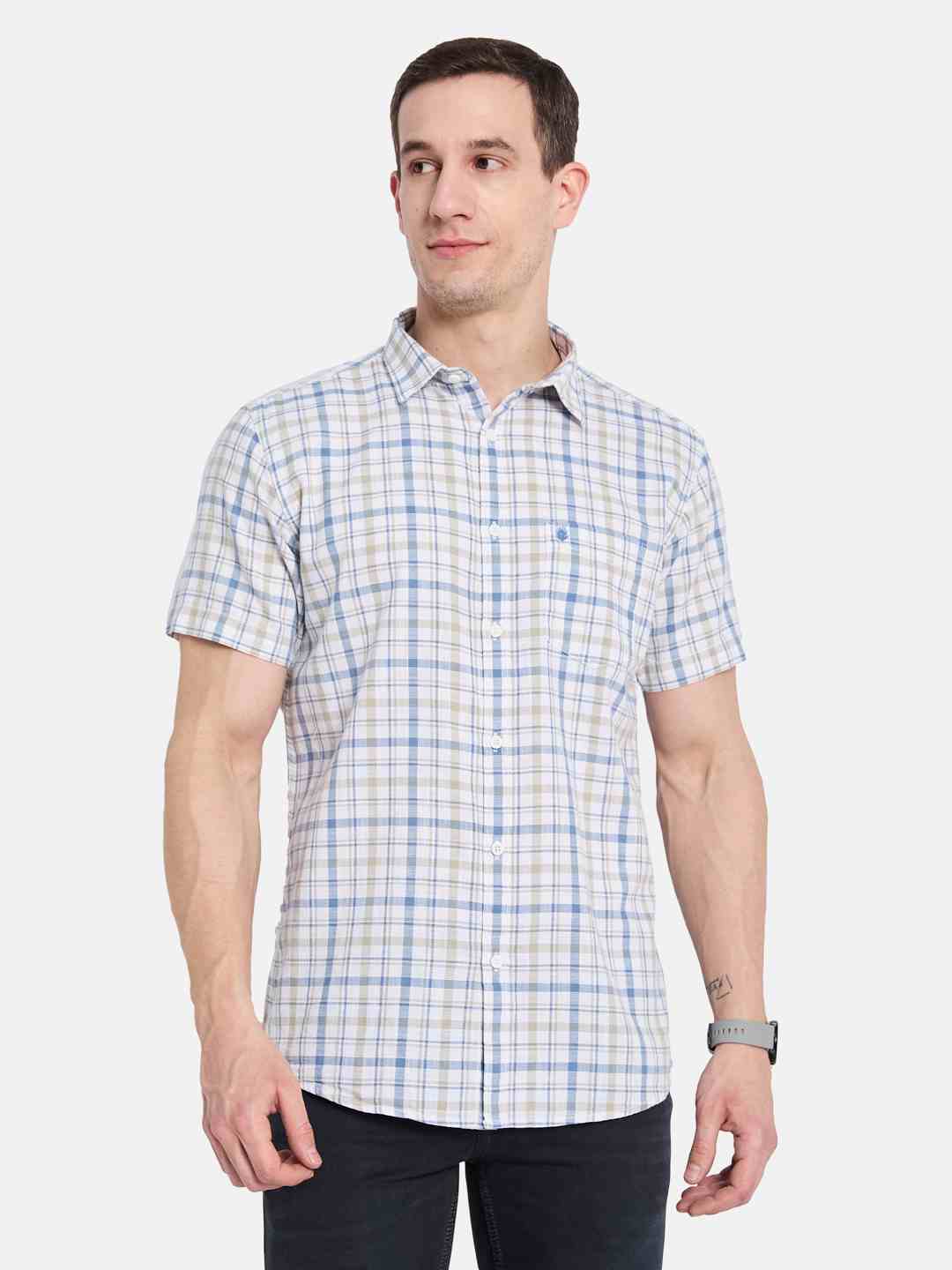 METTLE Men Multi Stripes Opaque Striped Casual Shirt