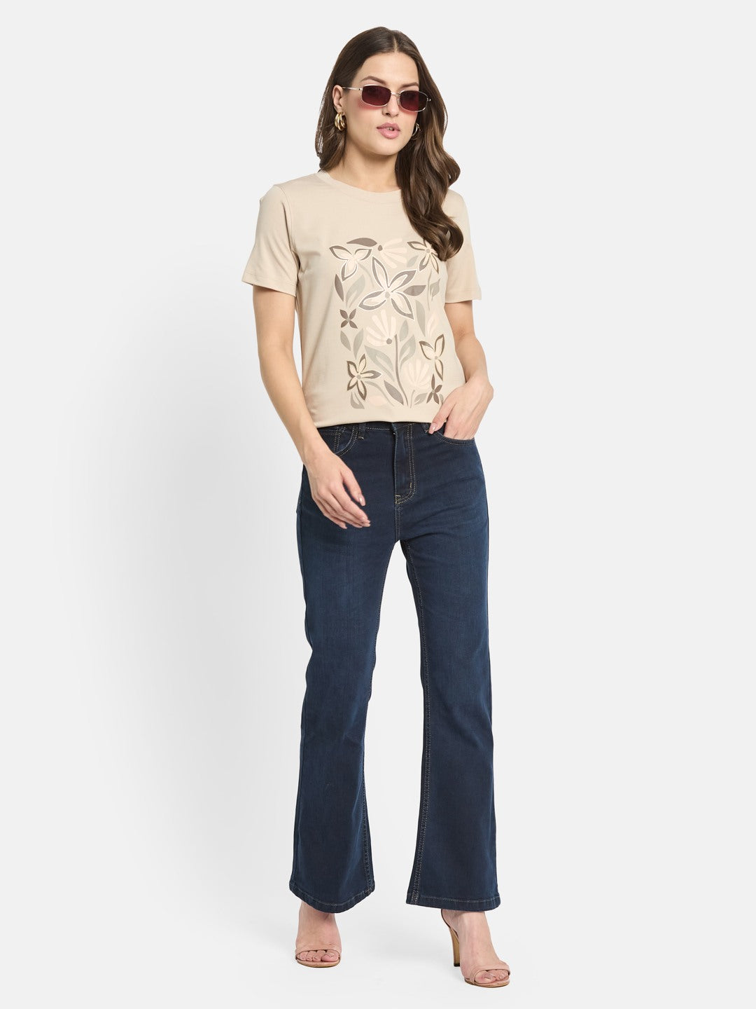 METTLE Women Floral Printed T-shirt