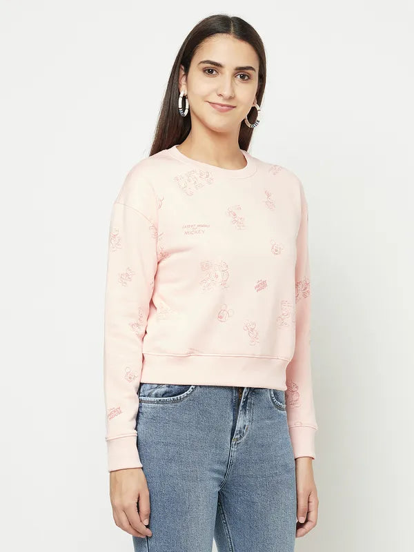 Women Pastel Pink Sweatshirts