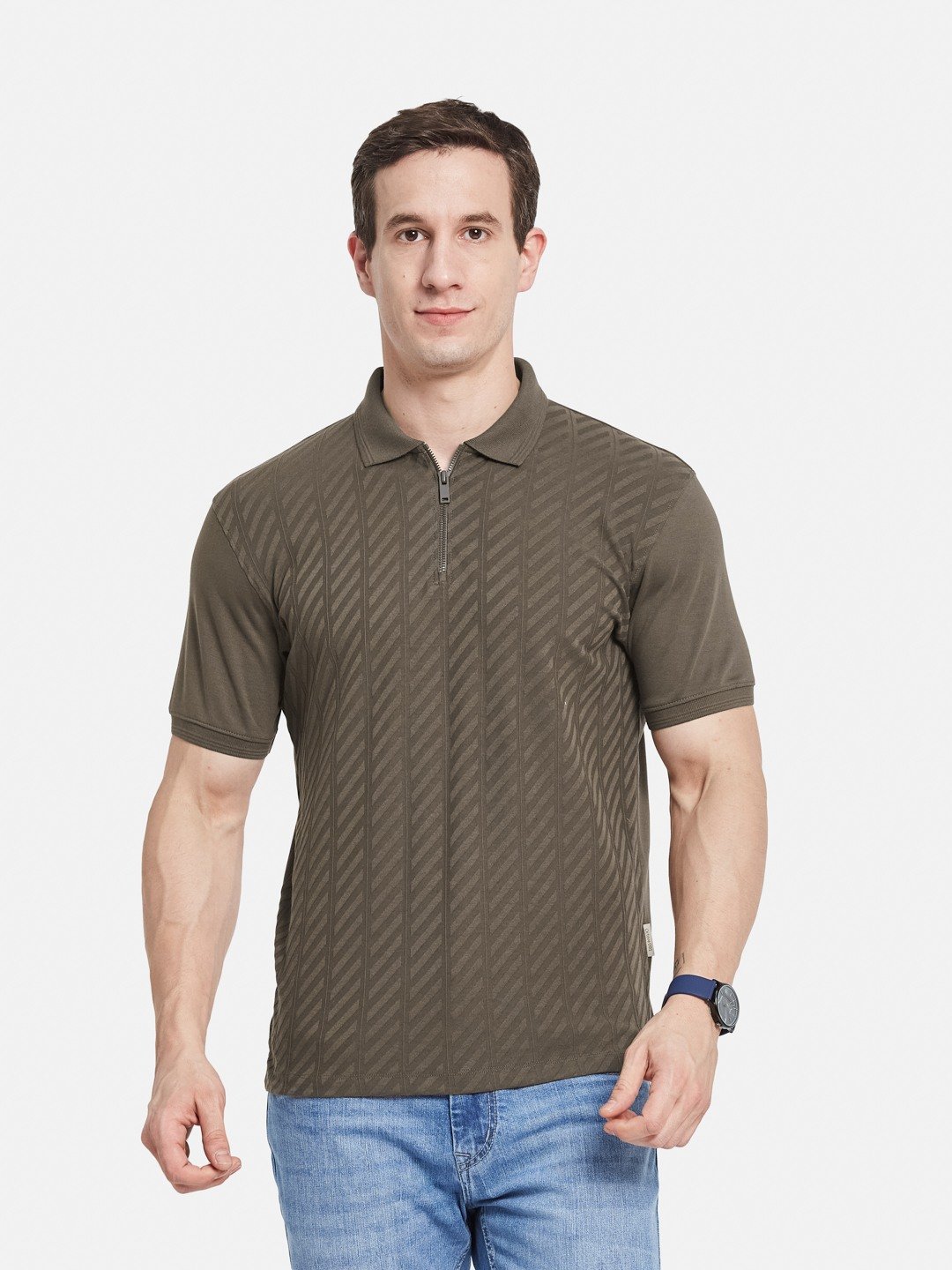 Octave Men Printed Polo Collar T-shirt