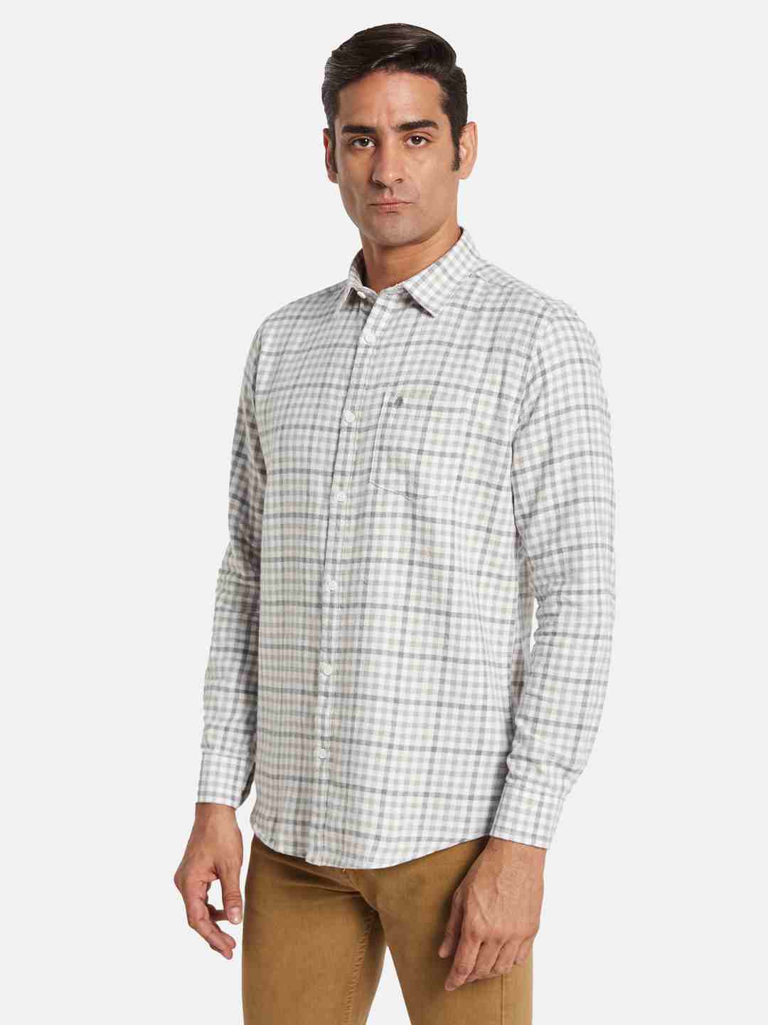 METTLE Men Opaque Checked Casual Shirt