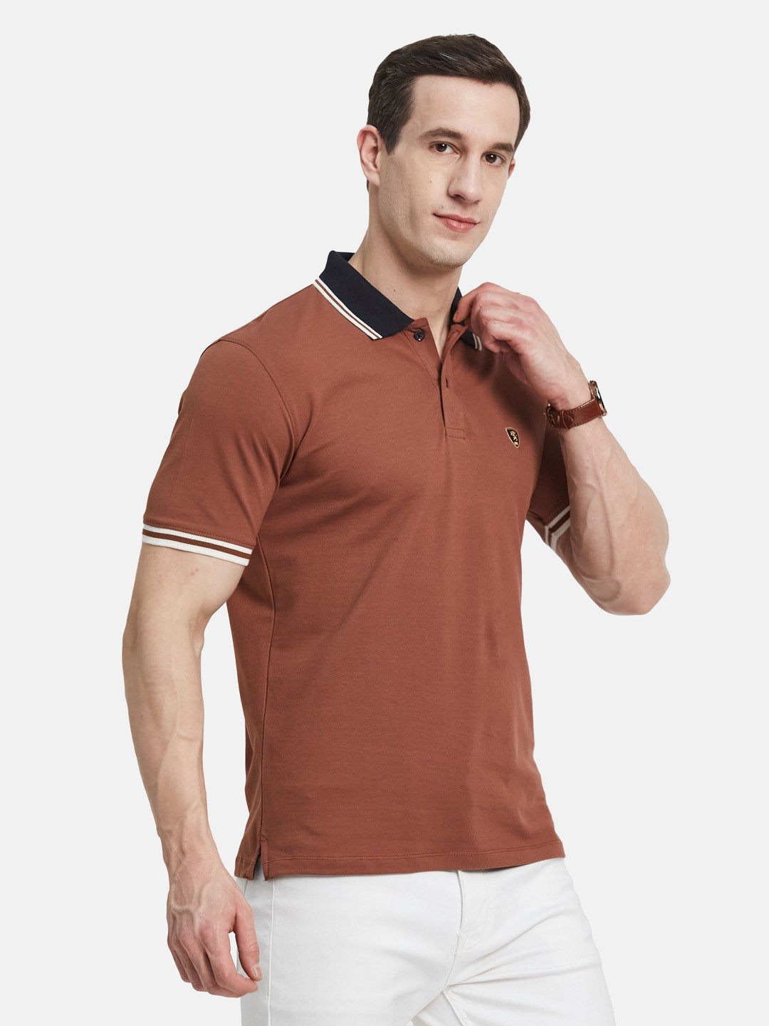 CORE CONTRAST COLLAR POLO PIQUE LYCRA T-SHIRT