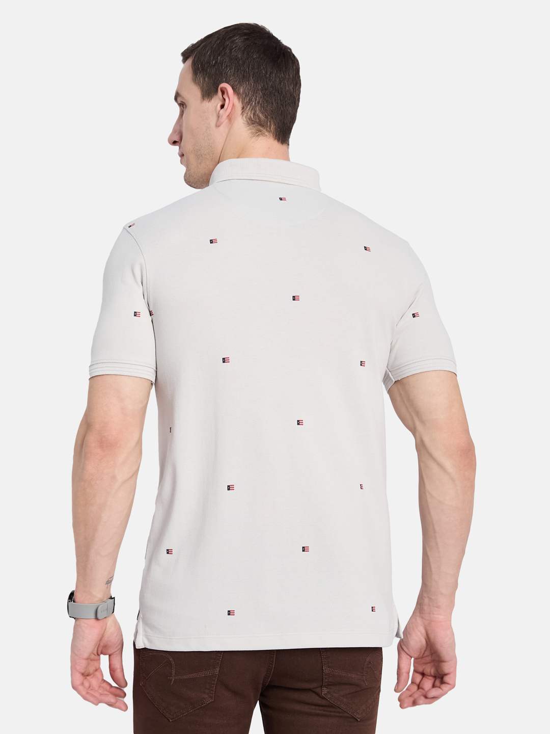 Octave Men Printed Polo Collar T-shirt