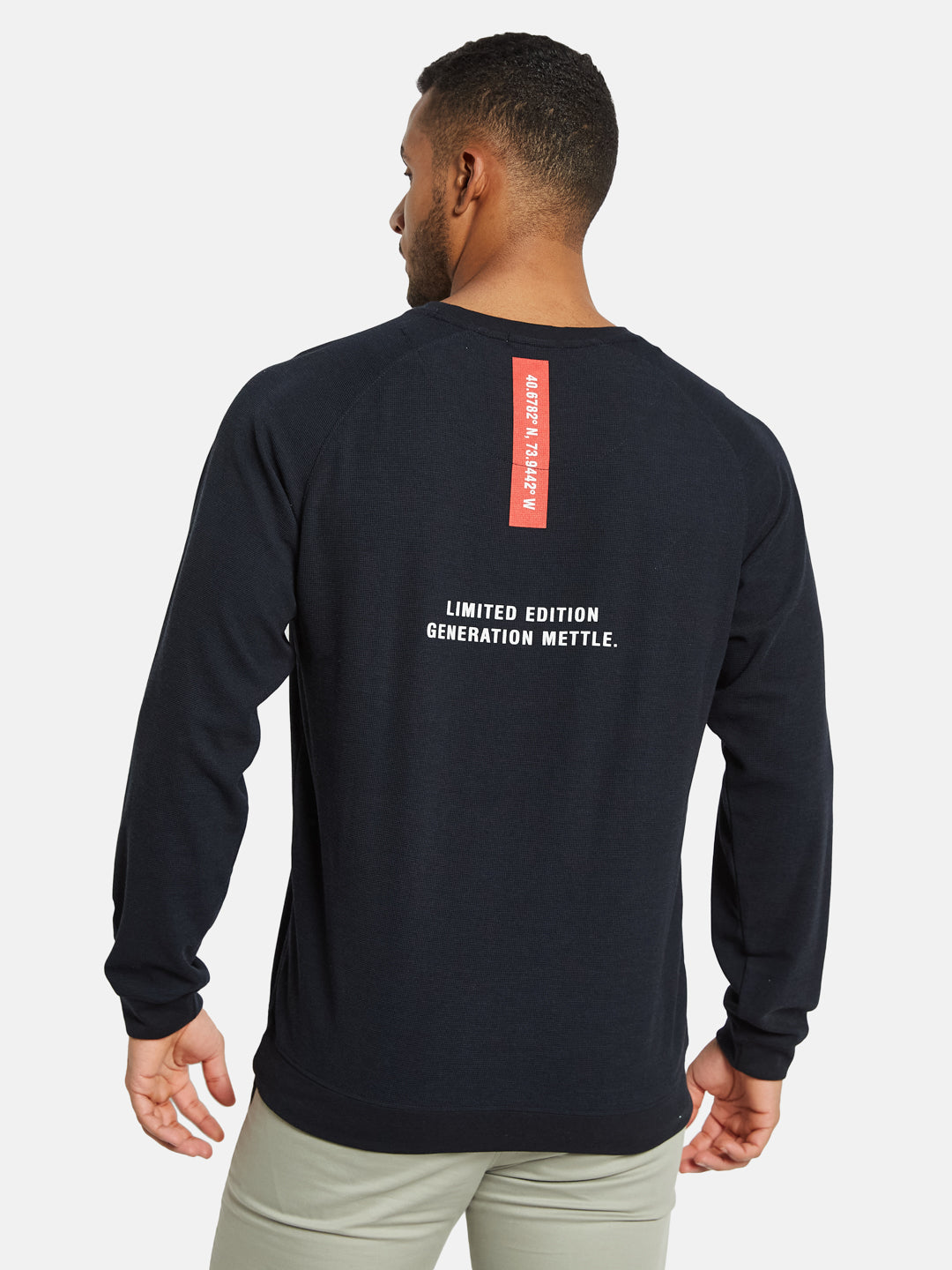 METTLE Men Printed Applique T-shirt