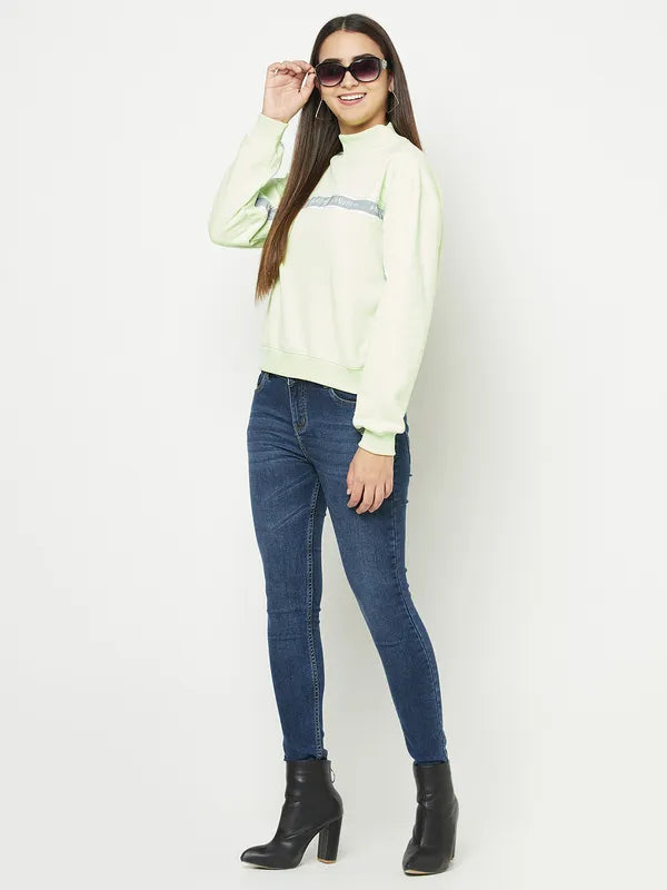 Women Neon Green Sweatshirts