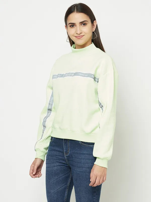 Women Neon Green Sweatshirts