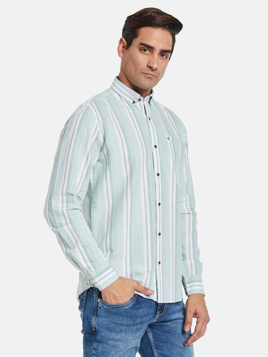 METTLE Men Multi Stripes Striped Casual Shirt