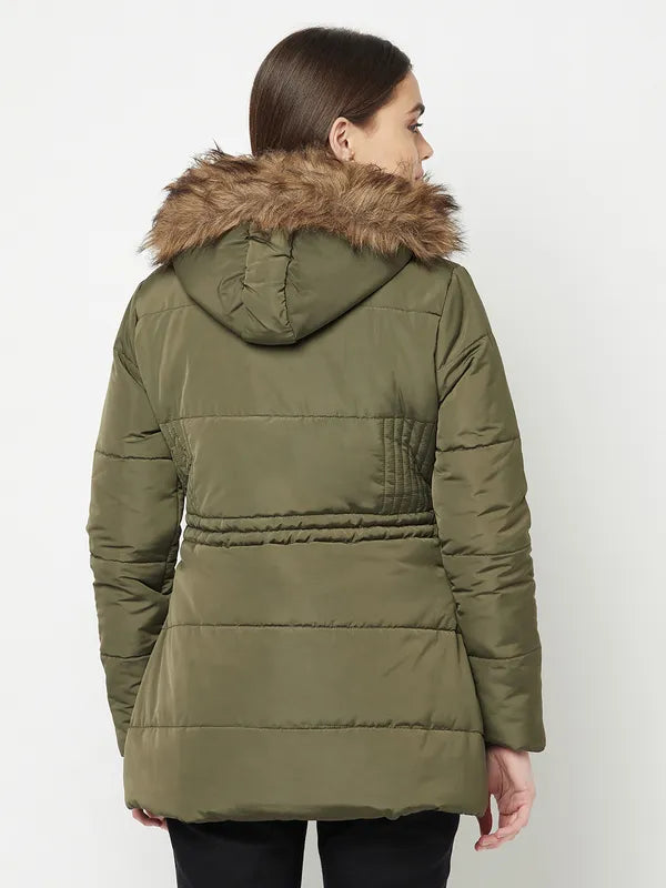 Women Olive Front Open Jackets