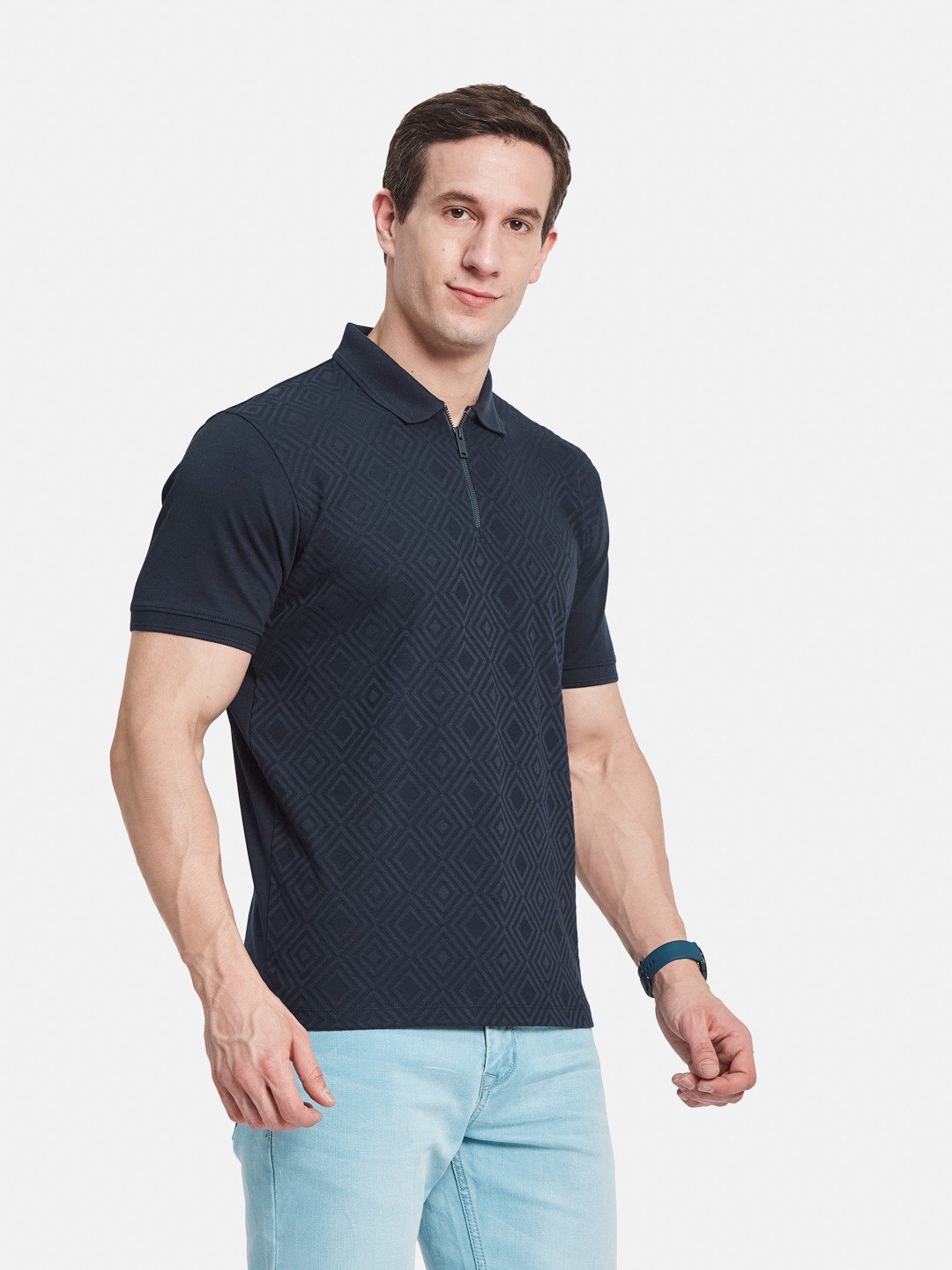Octave Men Printed Polo Collar T-shirt